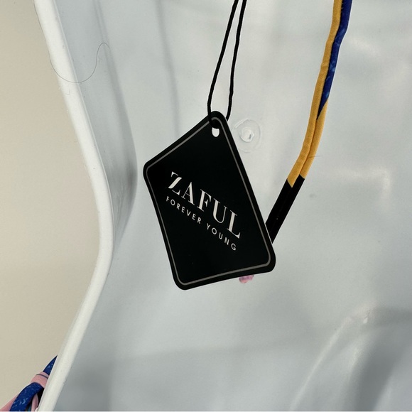 NWT ZAFUL Bowknot Side Tie String Bikini Colorblock Size Small - Picture 6 of 10